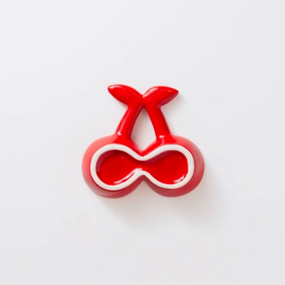 Target Bullseye Playground Valentines Day Red Cherry Shaped Ceramic Trinket Dish